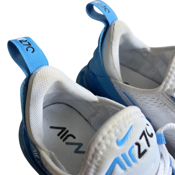 Nike Air Max 270 White University Blue Athletic Sneakers 7 - Picture 10 of 11